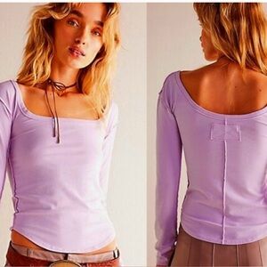 Free People Can’t Let Go Long Sleeve Tee Small light pink